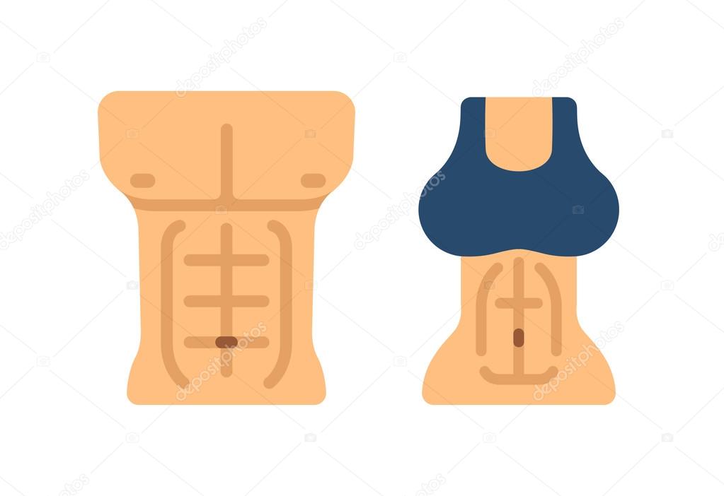 Male and female torsos