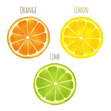 portakal, limon ve kireç dilim