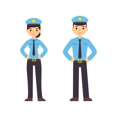 Two young police officers clipart