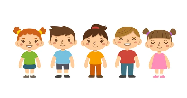 Lindo dibujos animados niños preescolares — Vector de stock