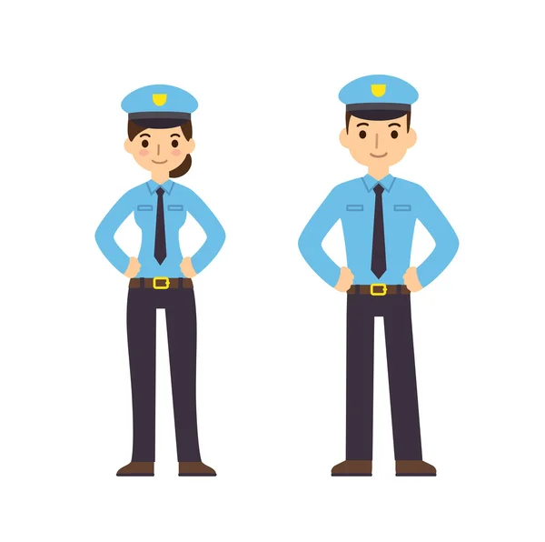 Dos jóvenes agentes de policía — Vector de stock