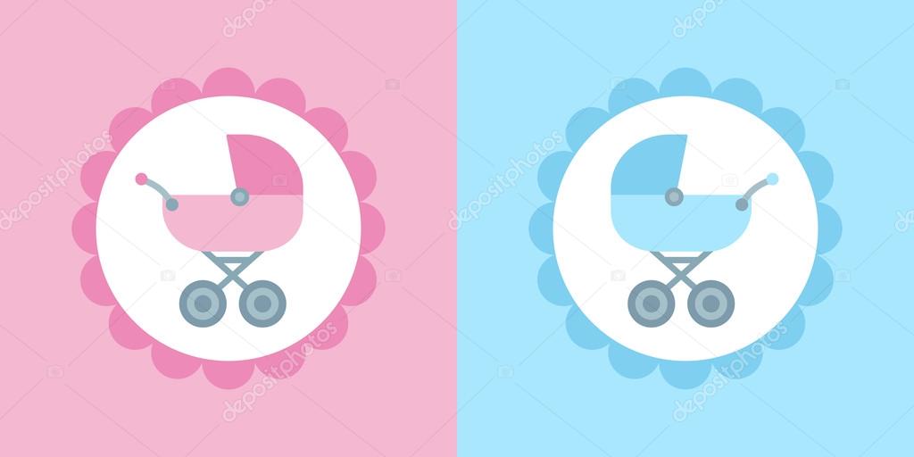 Baby stroller icons