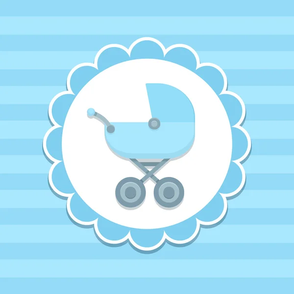 Carrinho de bebê azul — Vetor de Stock