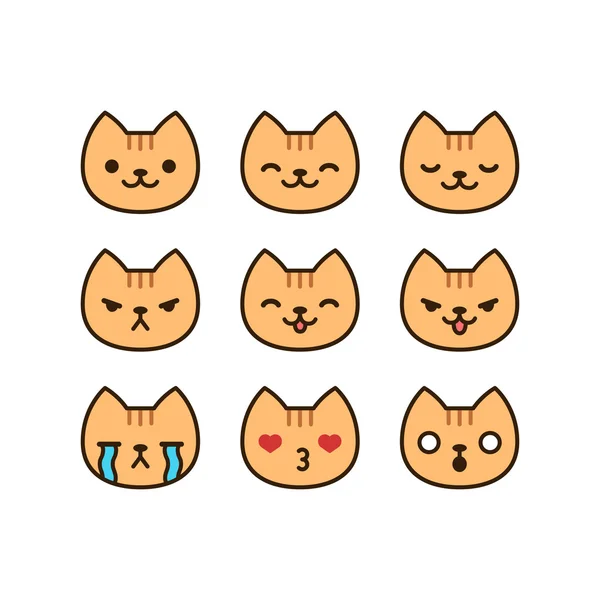 Emoticones de gato — Vector de stock