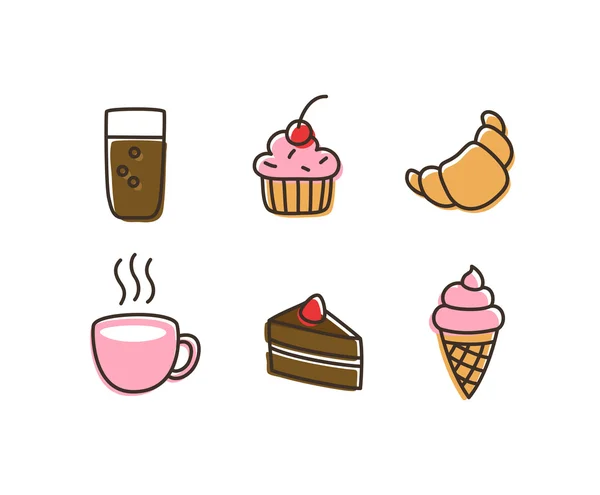 Postres iconos — Archivo Imágenes Vectoriales