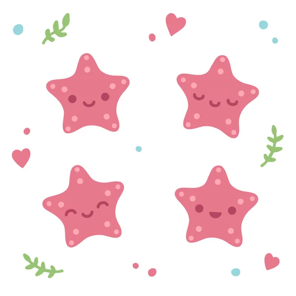 Schattig gelukkig starfish — Stockvector