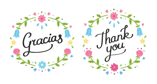 Danke florales Banner — Stockvektor