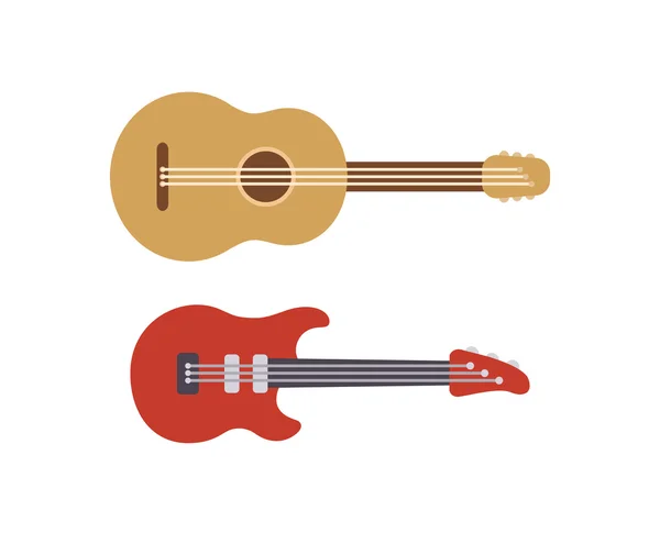 Due chitarre stilizzate piatte : — Vettoriale Stock