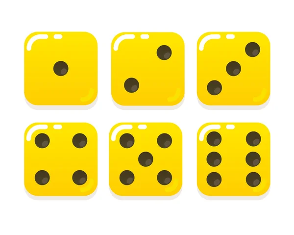 Cartoon yellow dice — Stock Vector