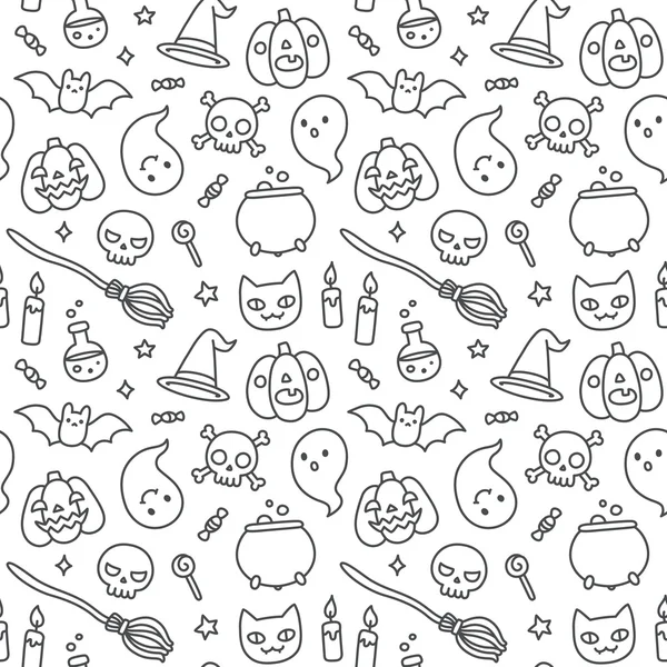 Modèle sans couture doodle Halloween — Image vectorielle