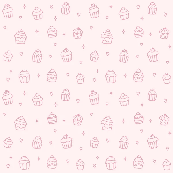 Cupcake seamless pattern — Stock Vector