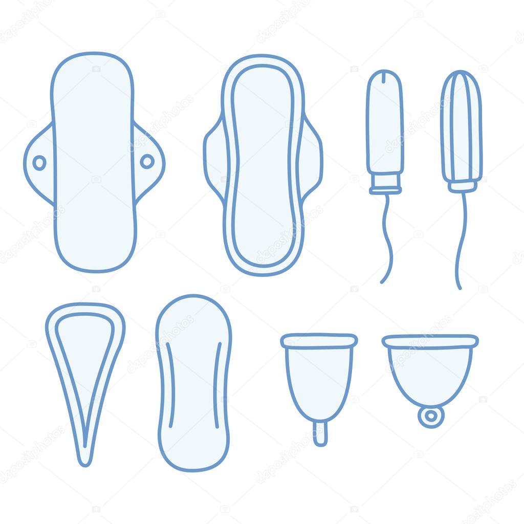 Feminine hygiene products drawings