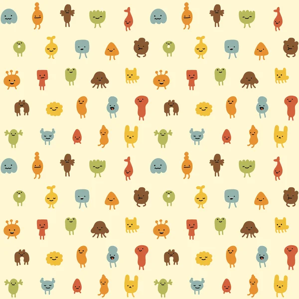 Cute monsters seamless pattern — Stock Vector