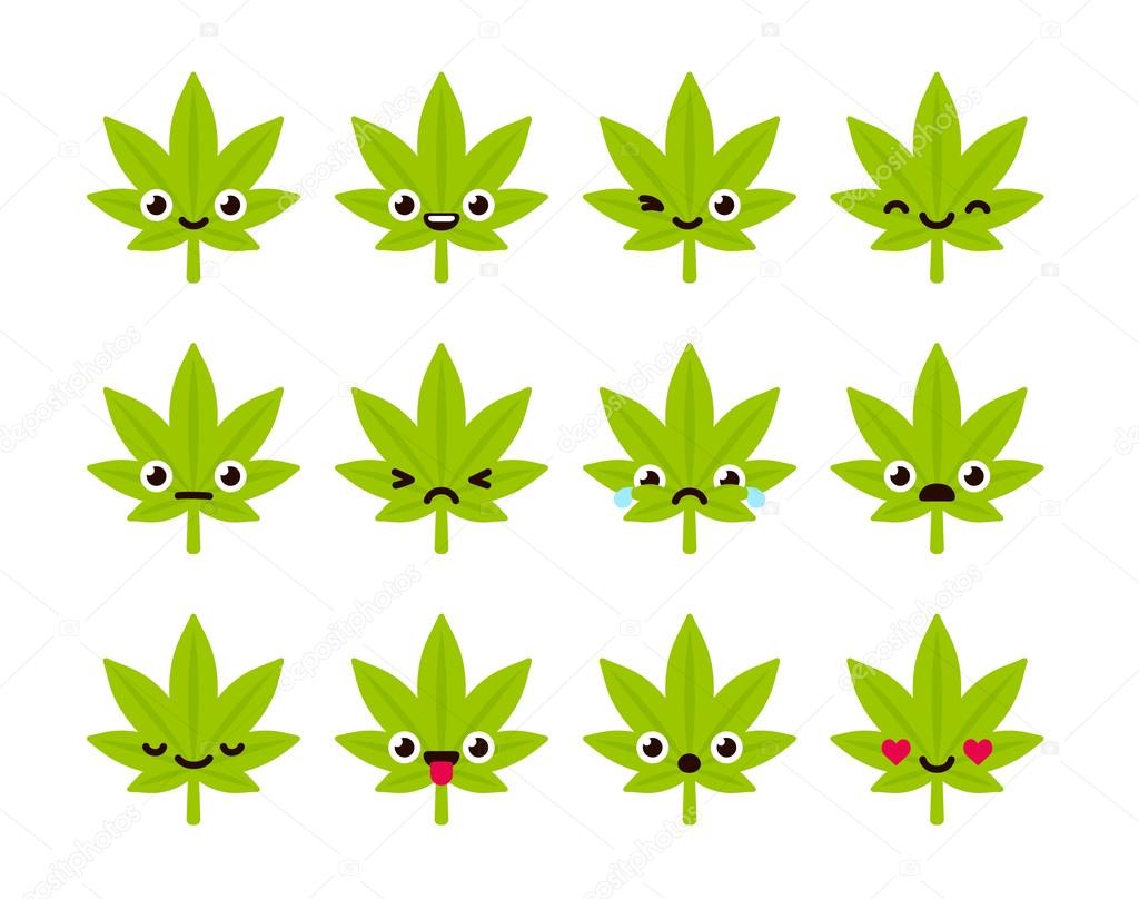 Cute cannabis emoticons