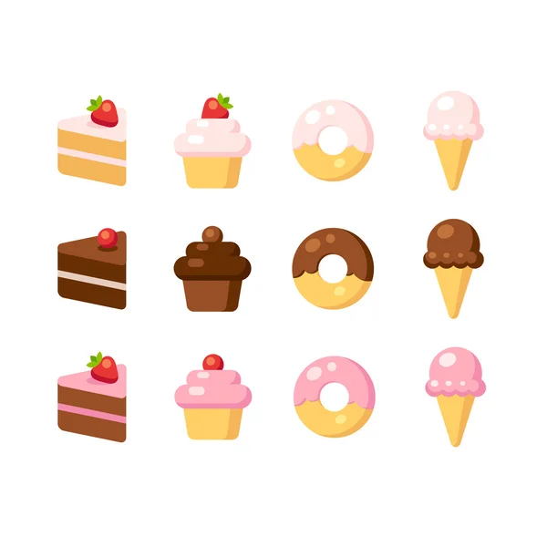 Dessert ikoner — Stock vektor
