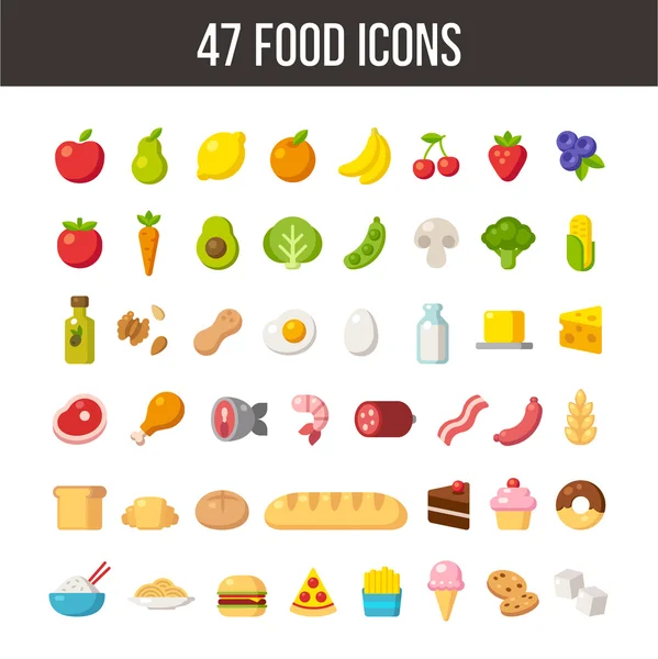 Iconos de alimentos — Vector de stock