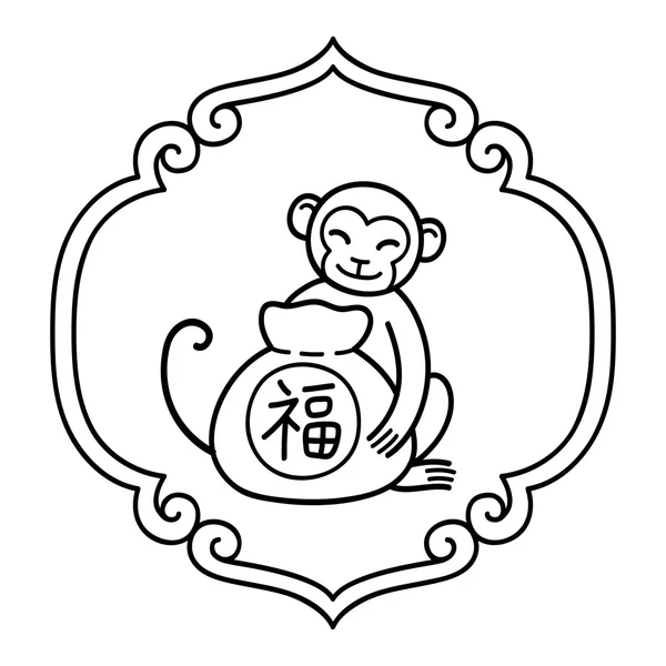 中国农历新年的猴子 — 图库矢量图片
