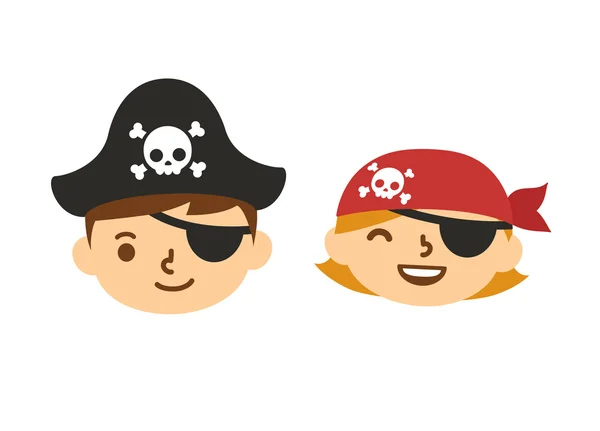 Bonito hildren piratas —  Vetores de Stock