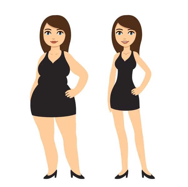 Weight loss girls Royalty Free Stock Illustrations