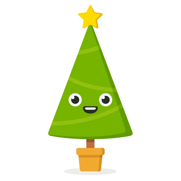 Kerstboom met gezicht — Stockvector