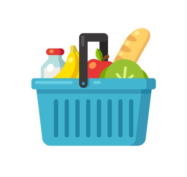 Süpermarket sepet illüstrasyon