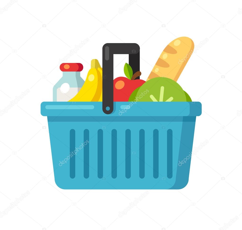 Supermarket basket illustration