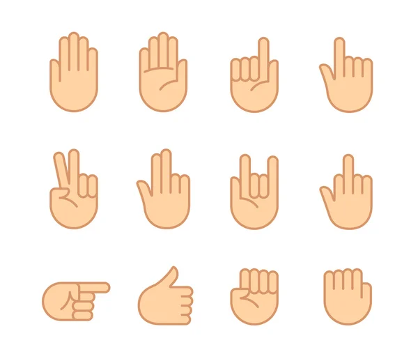 Hand gestures icons — Stock Vector