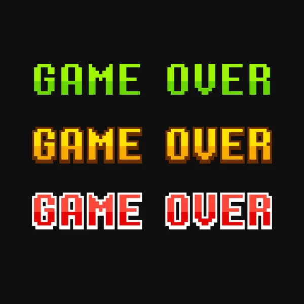 Game over 8 bit set — Stock Vector