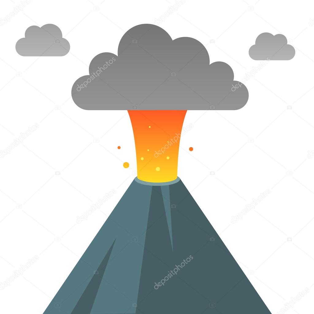 Erupting volcano illustration