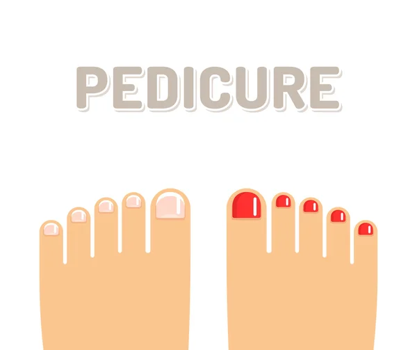 Pedicura pies ilustración — Vector de stock