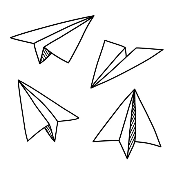 Paper plane doodles — Stock Vector