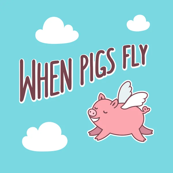 When pigs fly — Stock Vector