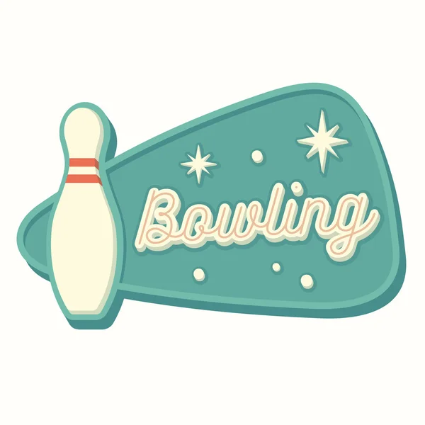 Vintage Bowling segno — Vettoriale Stock