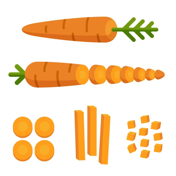 Ilustração de cortes de cenoura — Vetor de Stock