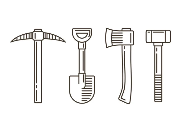 Werkzeuge Linie Symbole — Stockvektor