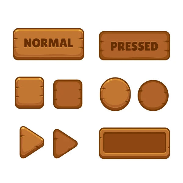 Wooden game buttons — Stock Vector