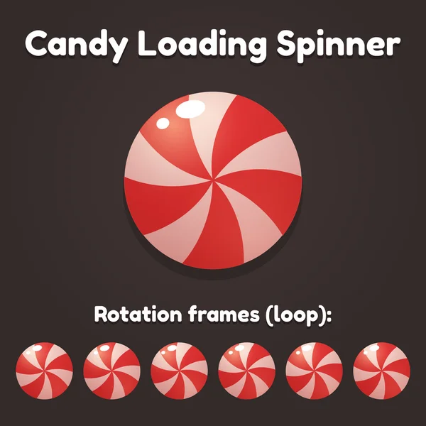Candy spinning animation — Stock Vector