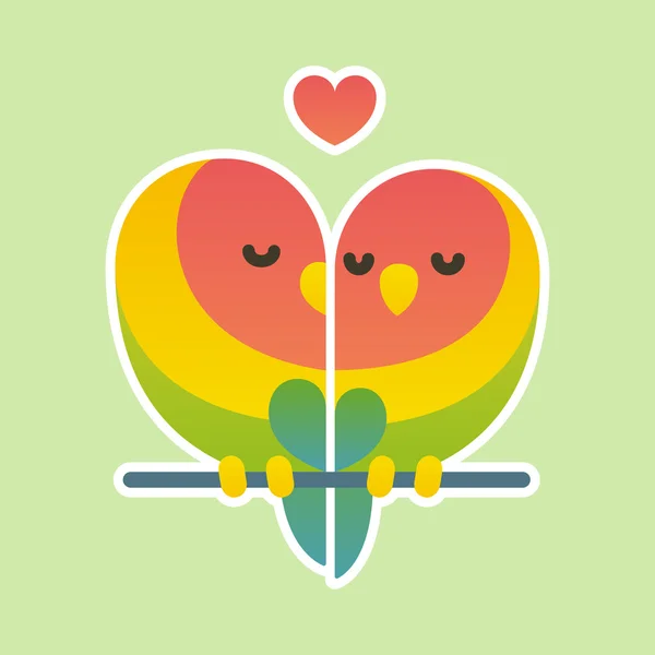 Bonito casal lovebird . —  Vetores de Stock