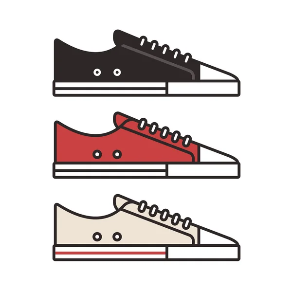 Juego de ilustración de zapatillas — Archivo Imágenes Vectoriales