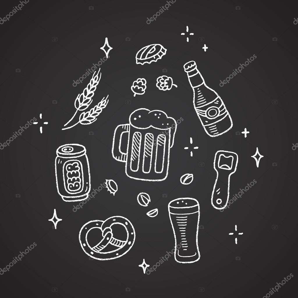 Kridt øl doodles Stockvektor af ©Sudowoodo 99412160, image size:1024x1024
