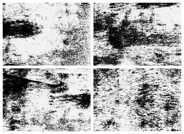 Paslı yüzey dokusu ayarlandı. Siyah beyaz dokular. Paslanmış metalin kaplama dokusu.