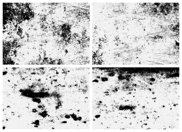 Paslı yüzey dokusu ayarlandı. Siyah beyaz dokular. Paslanmış metalin kaplama dokusu.