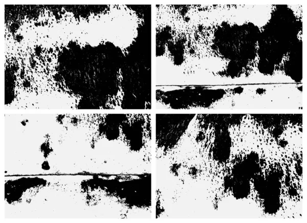 Paslı yüzey dokusu ayarlandı. Siyah beyaz dokular. Paslanmış metalin kaplama dokusu.