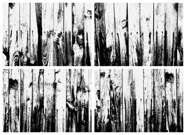 Sada Dřevěných Prken Černá Bílá Textura Krytí Textury Rezavého Kovu — Stockový vektor