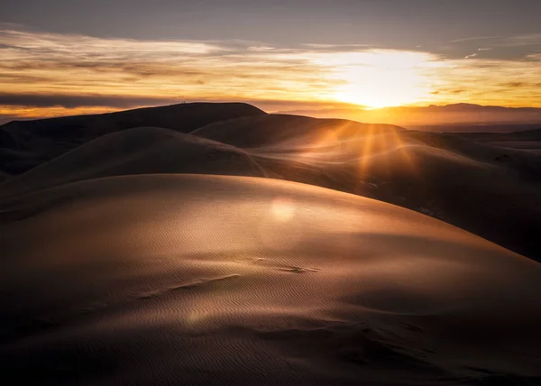 Puesta Sol Parque Nacional Great Dunes Colorado Las Dunas Arena — Foto de Stock