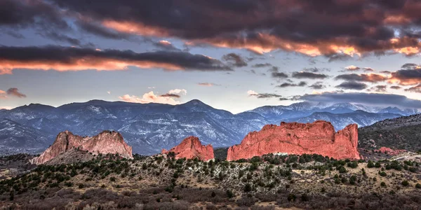 Garden Gods State Park Sunset Colorado Springs Colorado Summer Popular — Photo