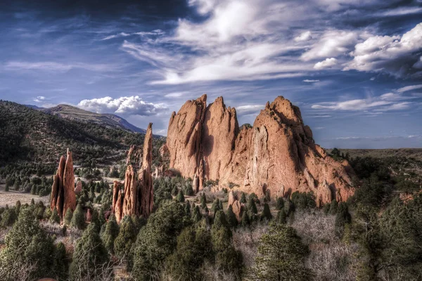 Garden Gods State Park Sunset Colorado Springs Colorado Summer Popular — Photo