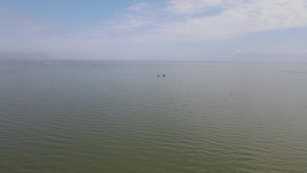 Kami Terbang Dengan Pesawat Tak Berawak Perahu Layar Teluk — Stok Video