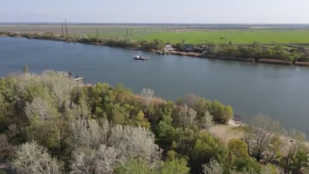 Llevemos Avión Tripulado Cruce Del Río Don — Vídeo de stock