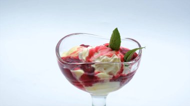 Ice cream for breakfast with fresh berries